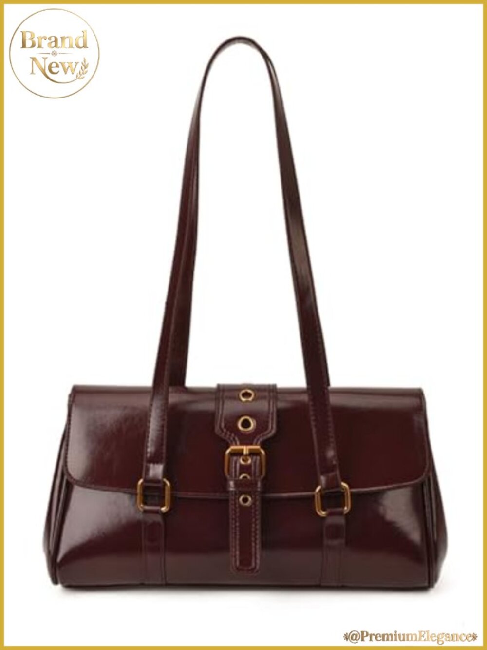Vegan Leather Shoulder Bag Y2K Top Handle Purse